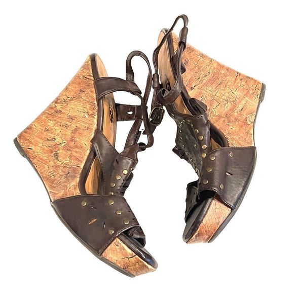Rue 21 Brown Summer Cork Wedges Size 8/9 - Picture 6 of 9